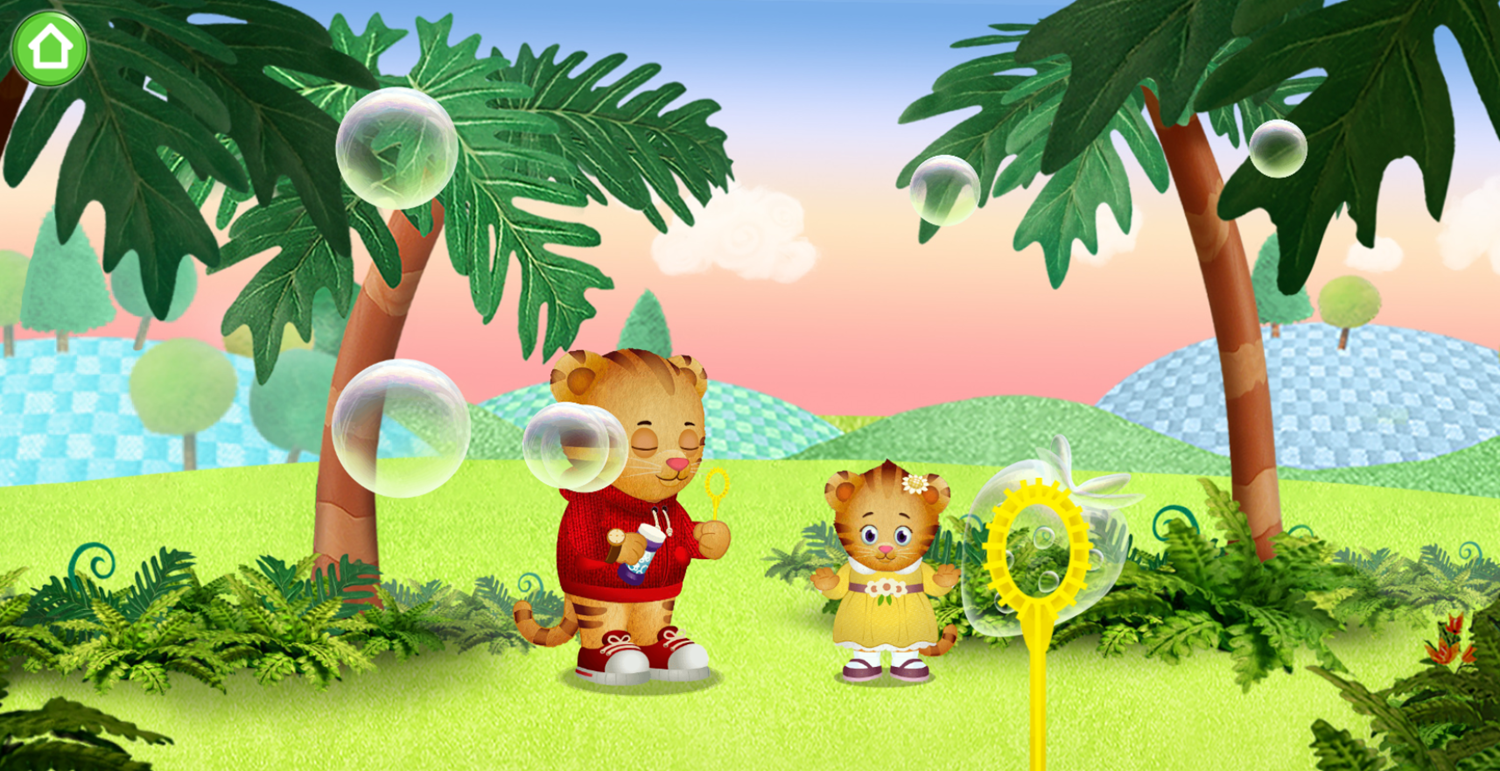 Daniel Tiger's Neighborhood Birthday Buddy Game Bubbles Minigame Screenshot.