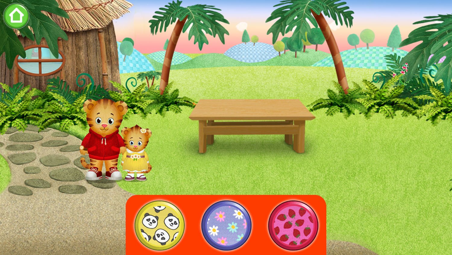 Daniel Tiger's Neighborhood Birthday Buddy Game Venue Design Screenshot.