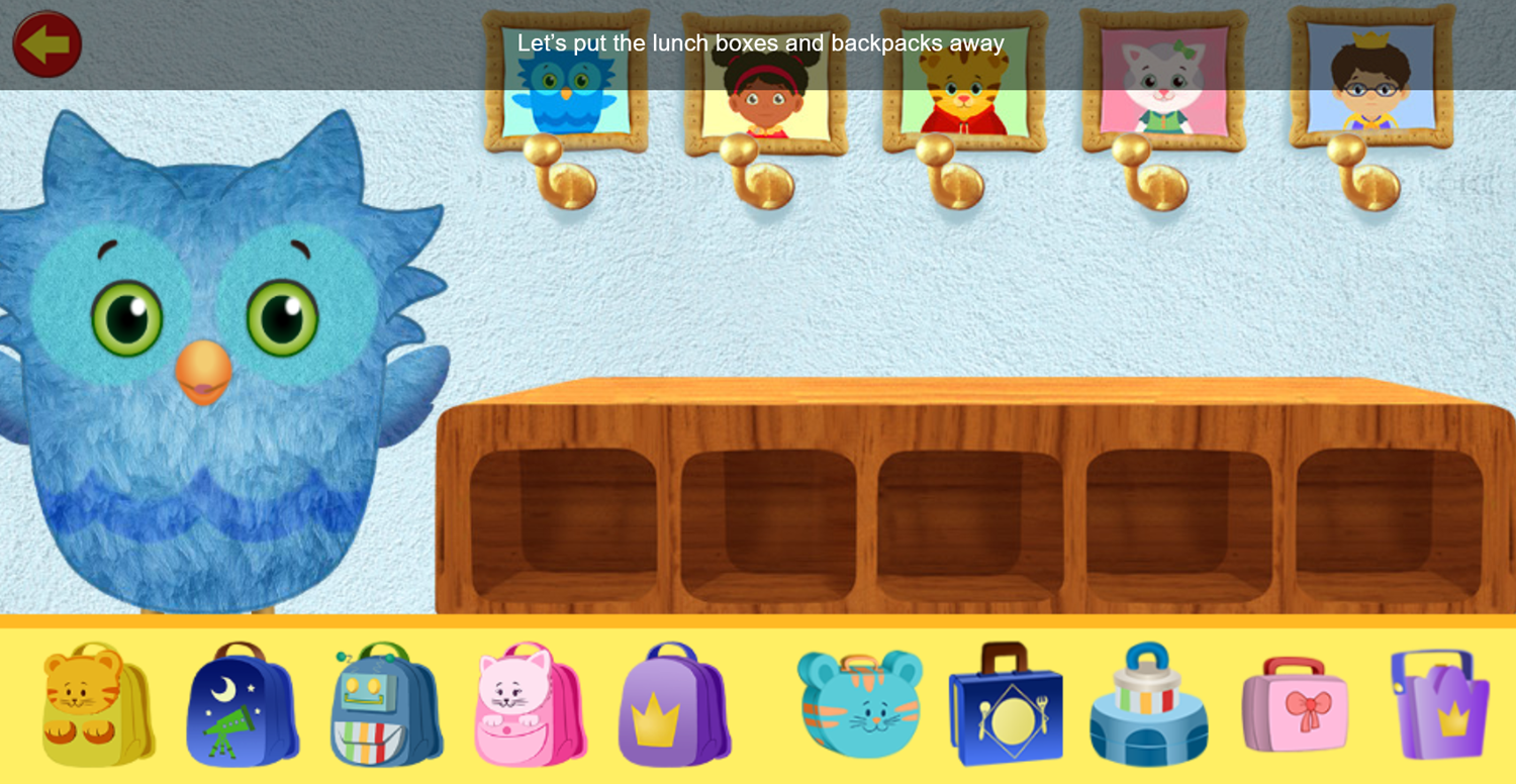 Daniel Tiger's Neighborhood Classroom Helpers Game Bags and Lunchpacks Screenshot.