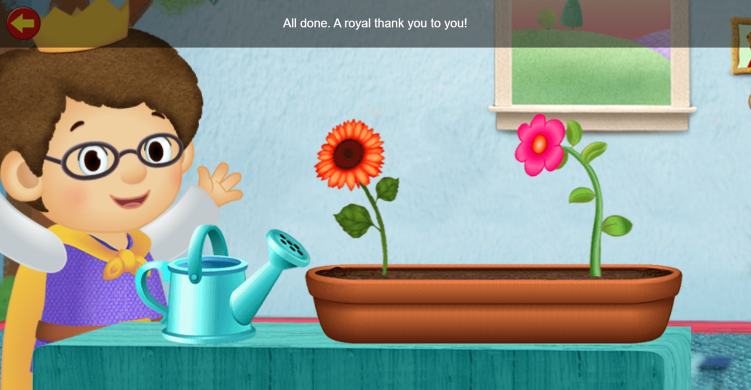 Daniel Tiger's Neighborhood Classroom Helpers Game Plant Watering Done Screenshot.