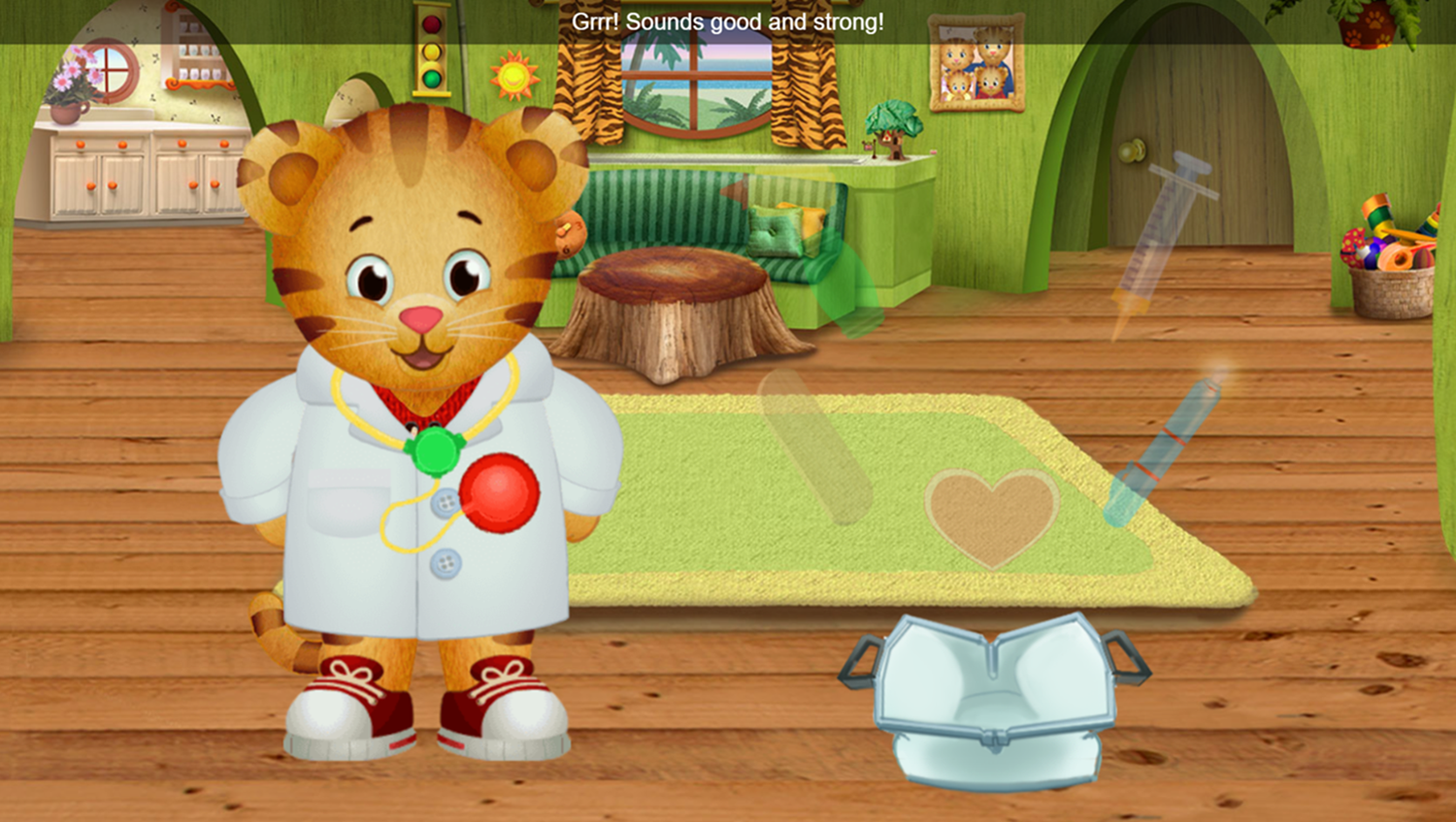 Daniel Tiger's Neighborhood Doctor Daniel Game Stethoscope Effect Screenshot.