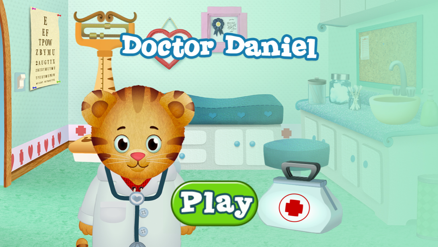 Daniel Tiger's Neighborhood Doctor Daniel Game Welcome Screen Screenshot.