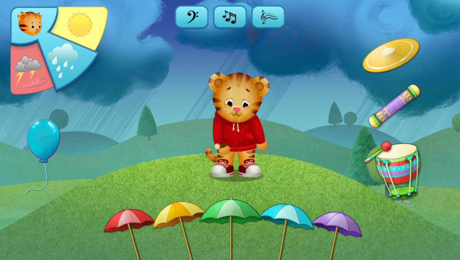 Daniel Tiger's Neighborhood Feel the Music Game Rainy Screenshot.