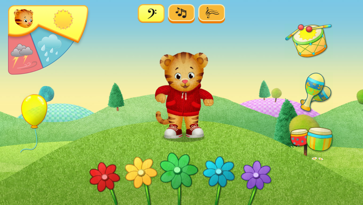 Daniel Tiger's Neighborhood Feel the Music Game Sunny Screenshot.