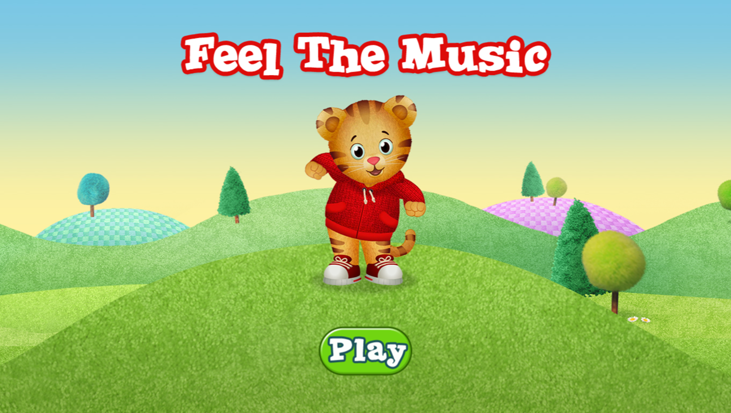 Daniel Tiger's Neighborhood Feel the Music Game Welcome Screen Screenshot.