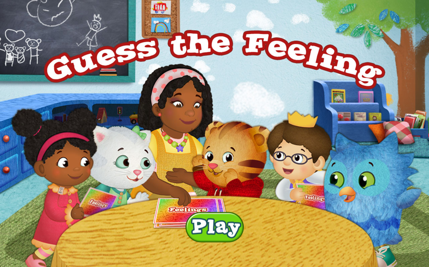 Daniel Tiger's Neighborhood Guess the Feeling Game Welcome Screen Screenshot.