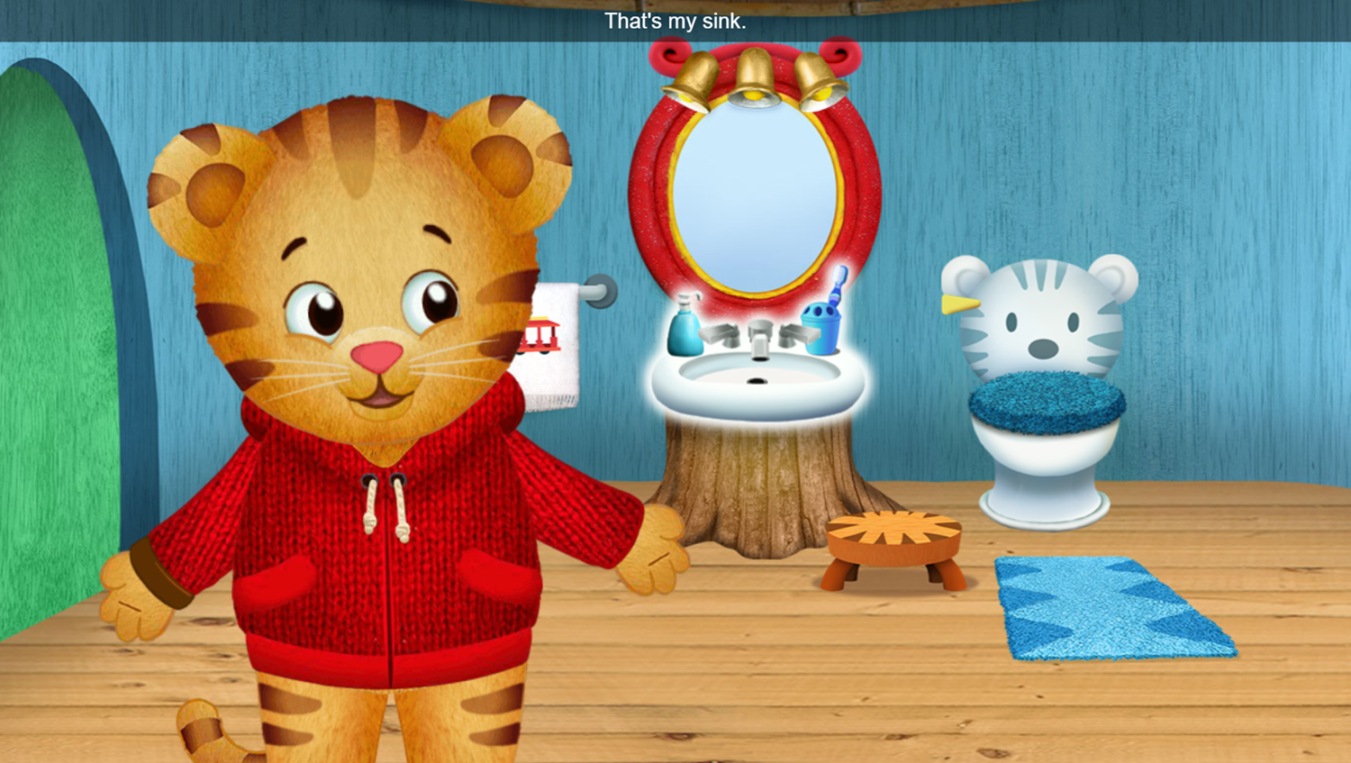 Daniel Tiger's Neighborhood In My Bathroom Game Introduction Screenshot.