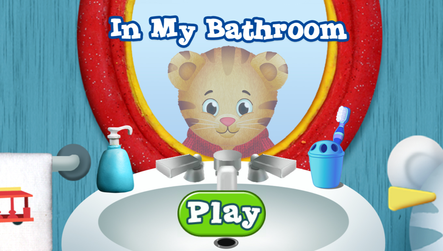 Daniel Tiger's Neighborhood In My Bathroom Game Welcome Screen Screenshot.