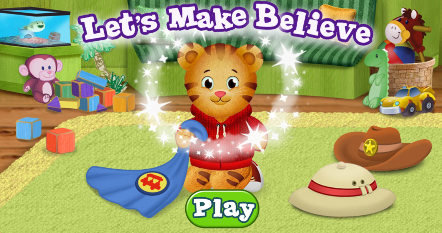 Daniel Tiger's Neighborhood Let's Make Believe Welcome Screen Screenshot.