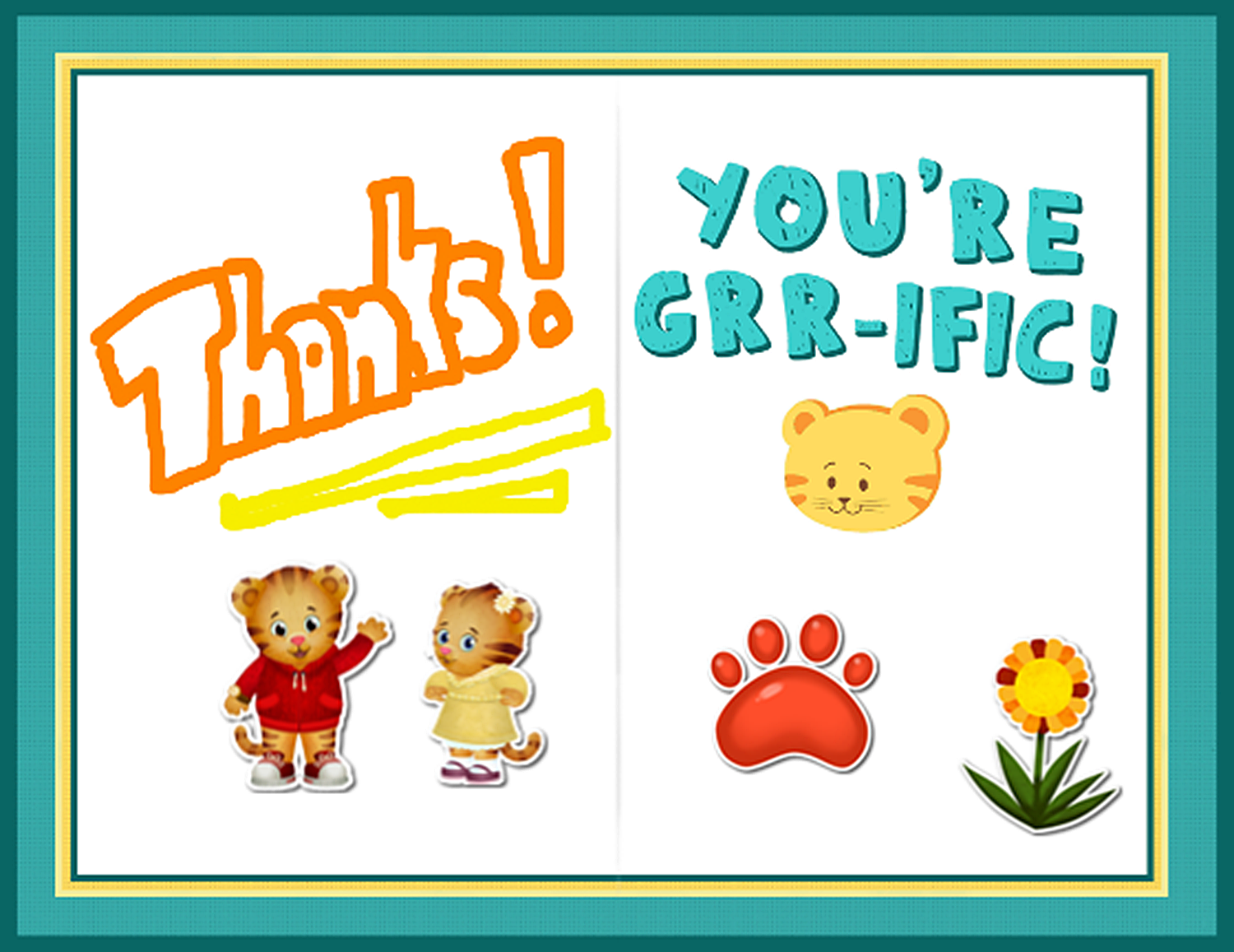 Daniel Tiger's Neighborhood Make a Card Game Final Layout Screenshot.