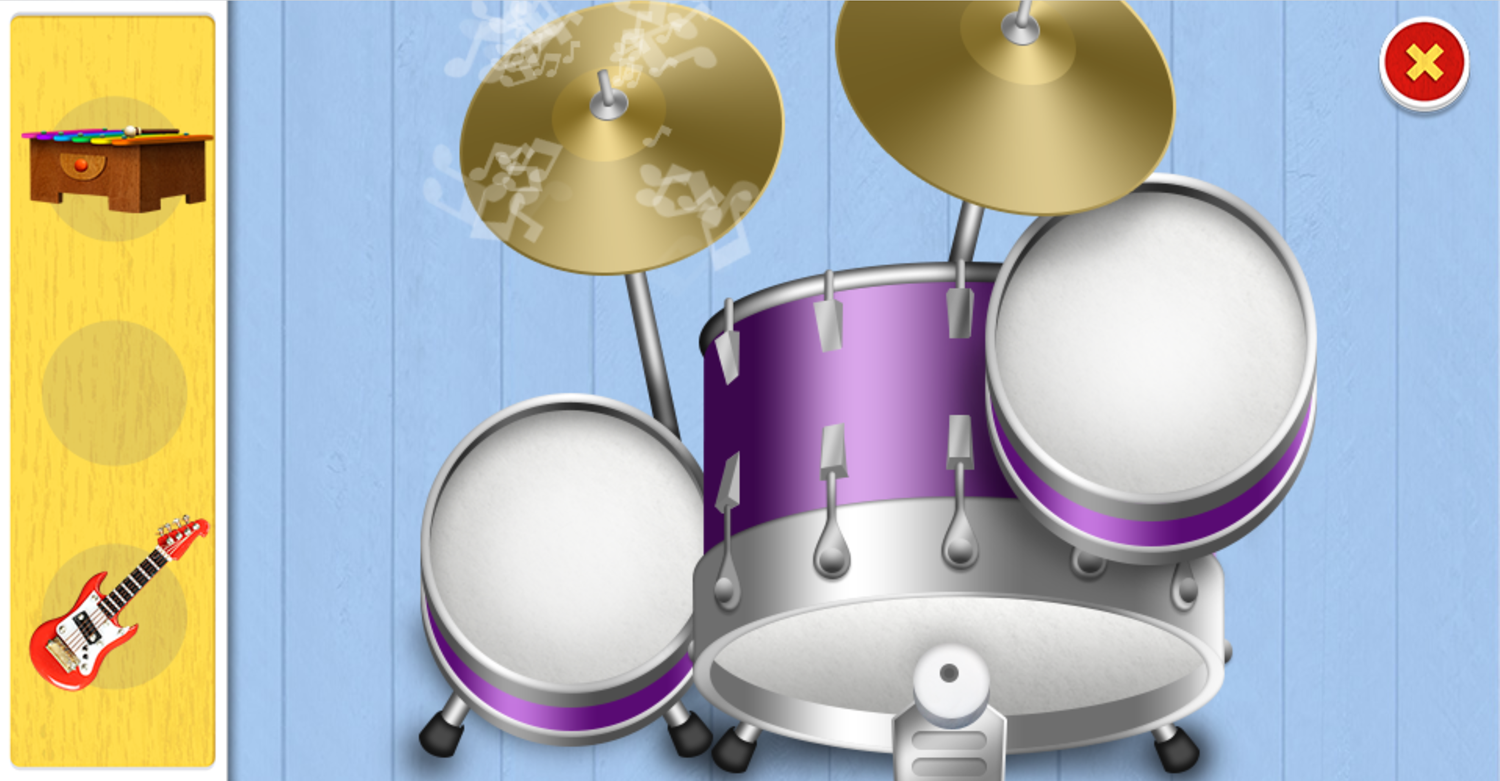 Daniel Tiger's Neighborhood Music Shop Game Drums Screenshot.