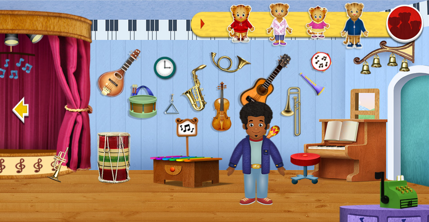 Daniel Tiger's Neighborhood Music Shop Game Screenshot.