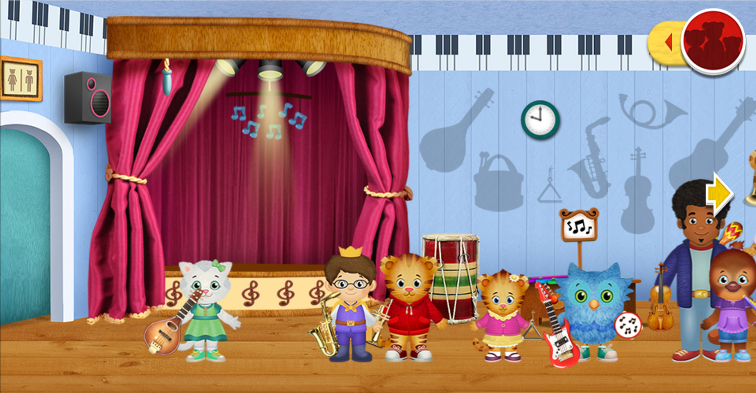 Daniel Tiger's Neighborhood Music Shop Game Left Side of Store Screenshot.