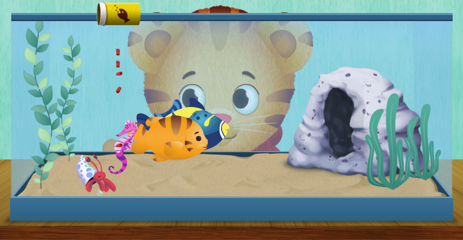 Daniel Tiger's Neighborhood My Fish Tank Game Feeding the Fish Screenshot.