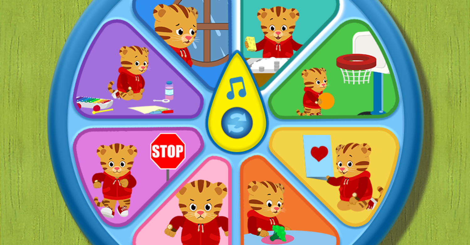 Daniel Tiger's Neighborhood Spin and Sing Game Roulette Screenshot.