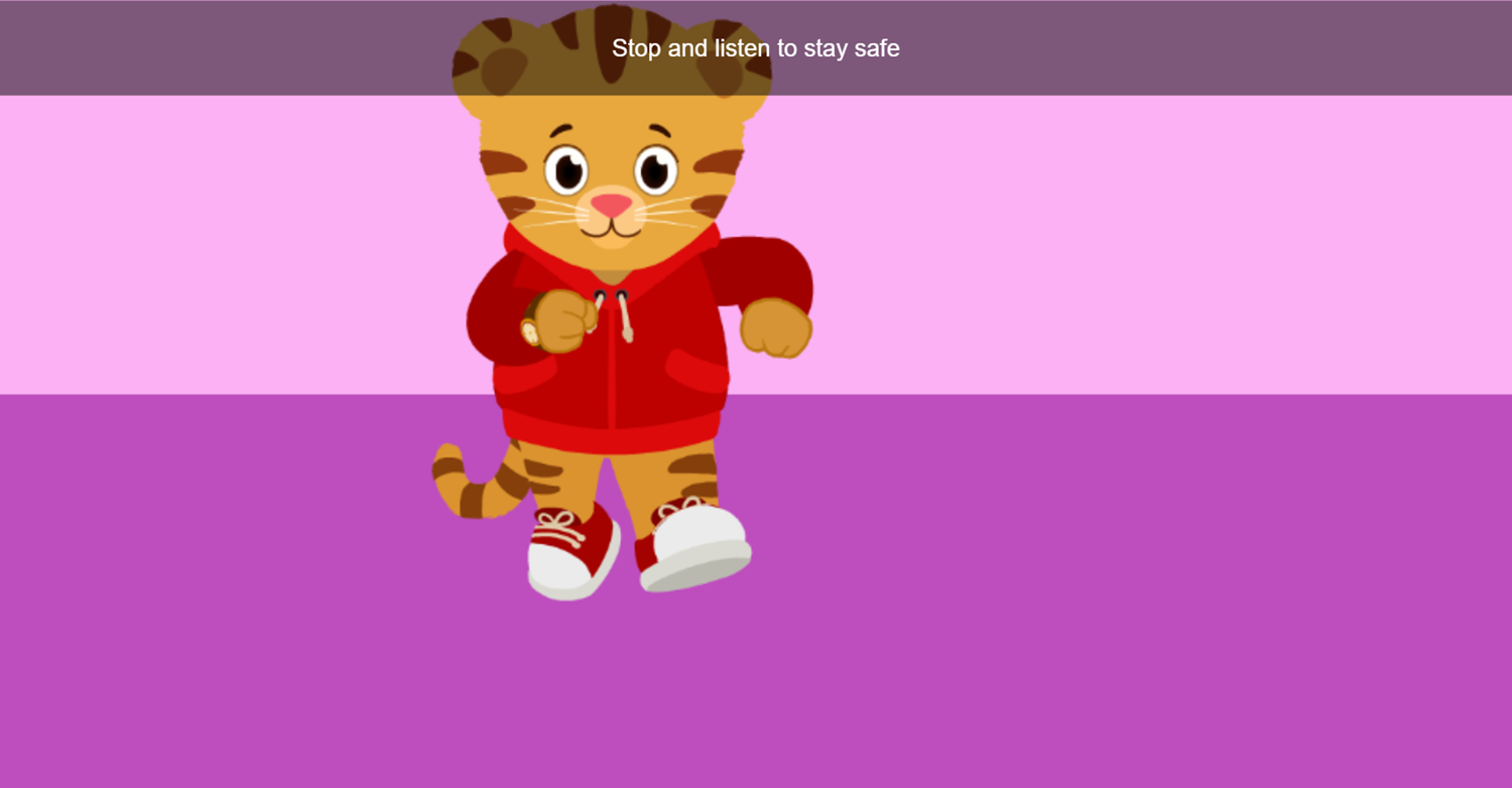 Daniel Tiger's Neighborhood Spin and Sing Game Stop Sign Lesson Screenshot.