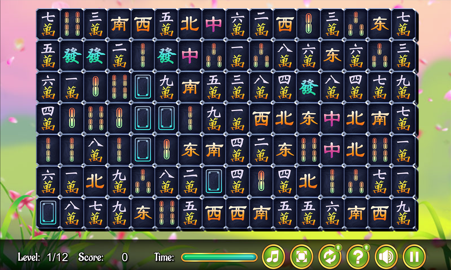 Dark Mahjong Connect Game Screenshot.