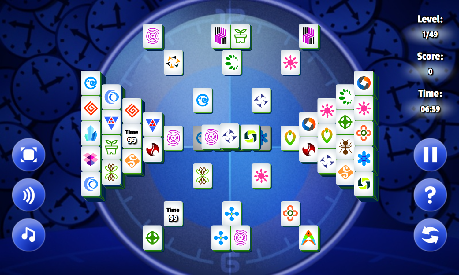 Dark Time Mahjong Game Start Screenshot.