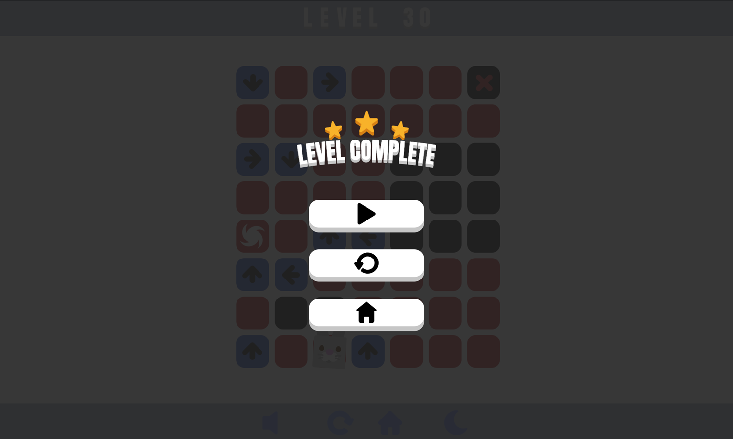 Dasshu Box Game Level Complete Screen Screenshot.
