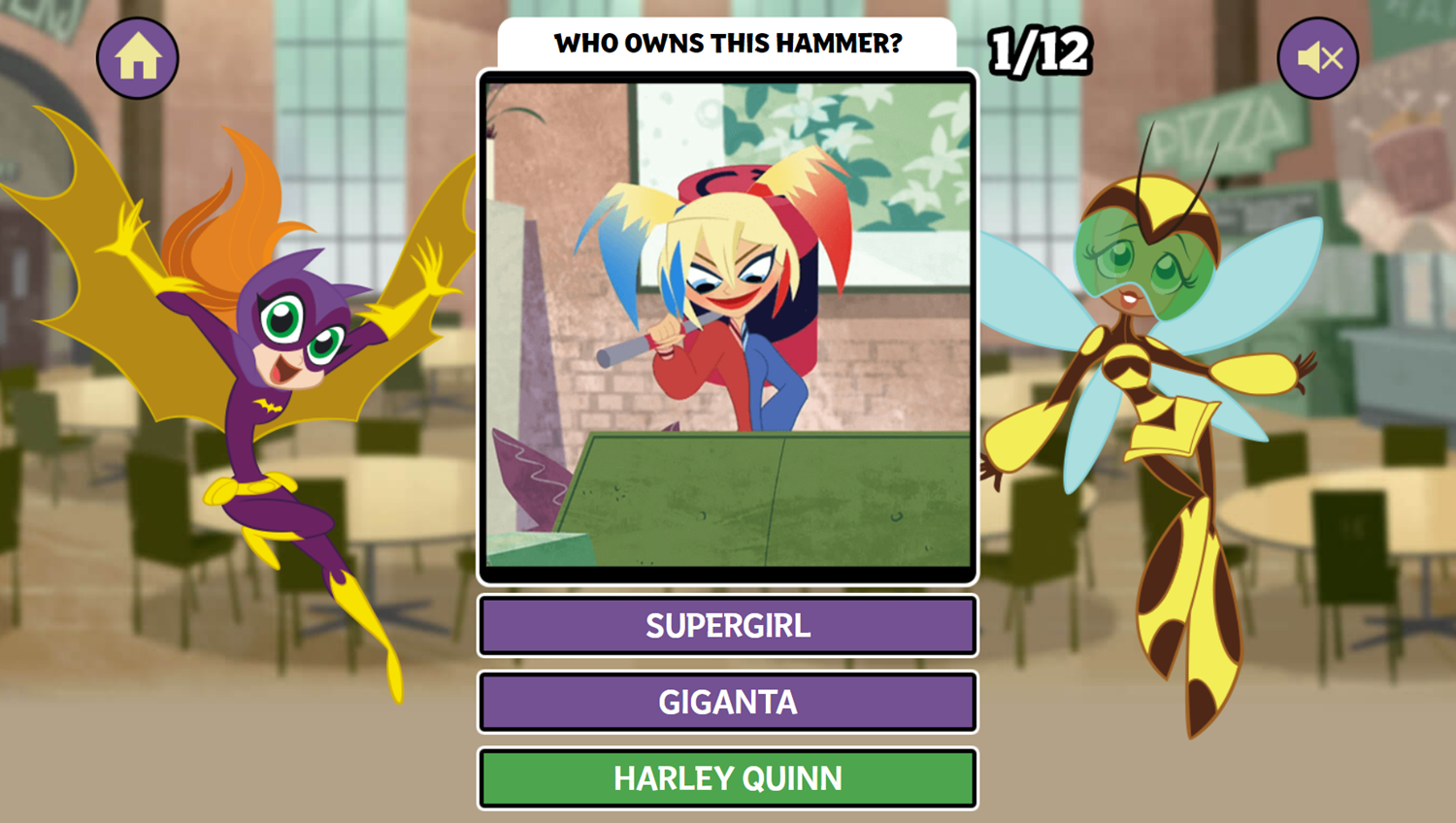 DC Super Hero Girls Catwoman Caper Quiz Game Answer Screenshot.