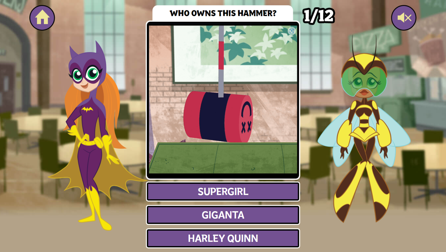 DC Super Hero Girls Catwoman Caper Quiz Game Question Screenshot.