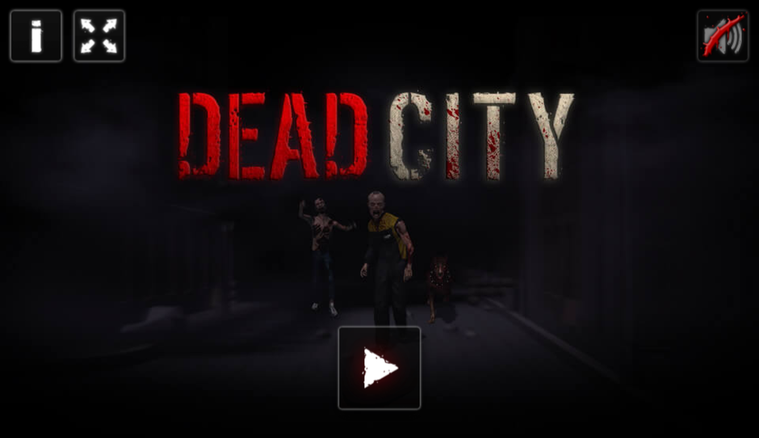 Dead City Game Welcome Screen Screenshot.