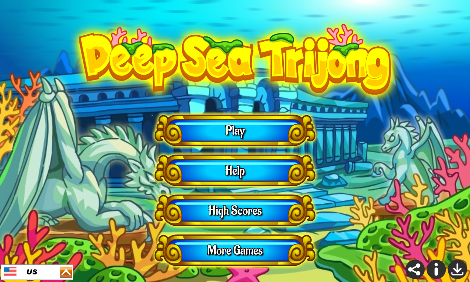 Deep Sea Trijong Game Welcome Screen Screenshot.