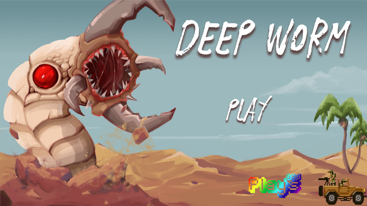 Deep Worm Game Welcome Screen Screenshot.
