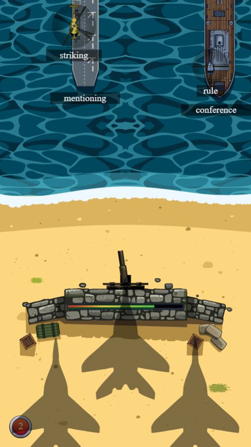 Defend The Beach Game Play Screenshot.