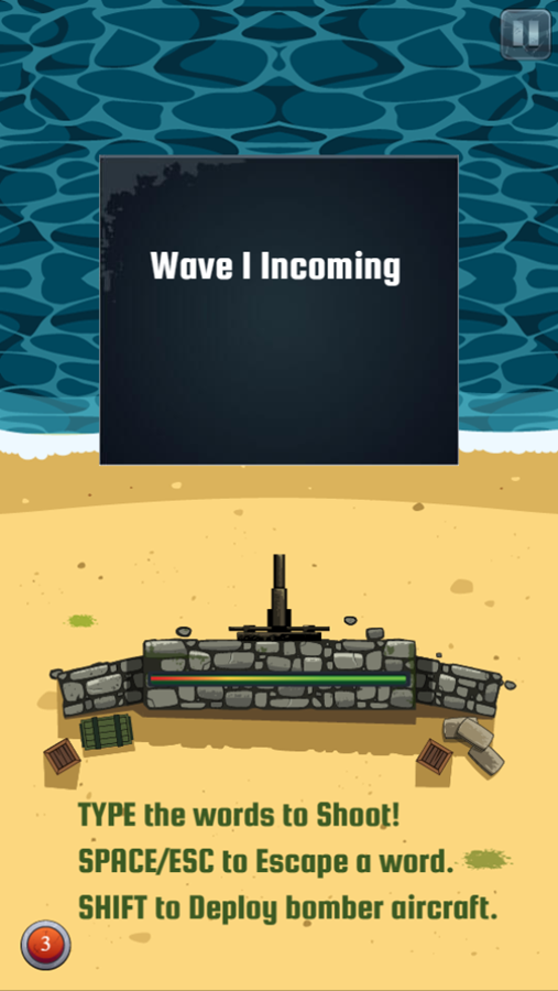 Defend The Beach Game Start Screenshot.