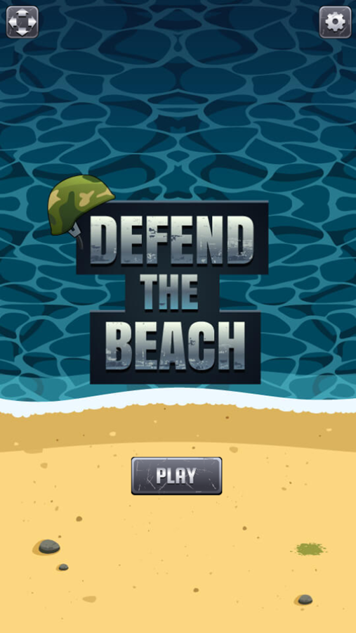 Defend The Beach Game Welcome Screen Screenshot.