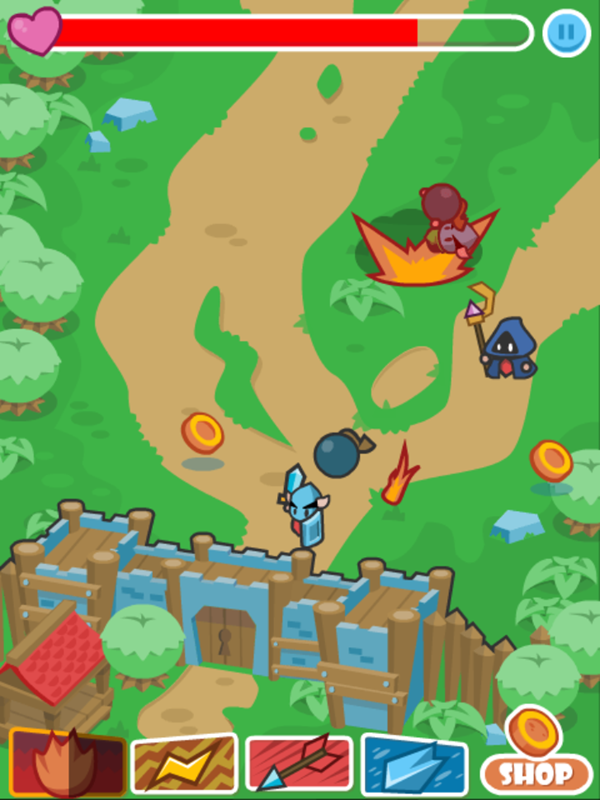 Defend the Castle Game Play Screenshot.