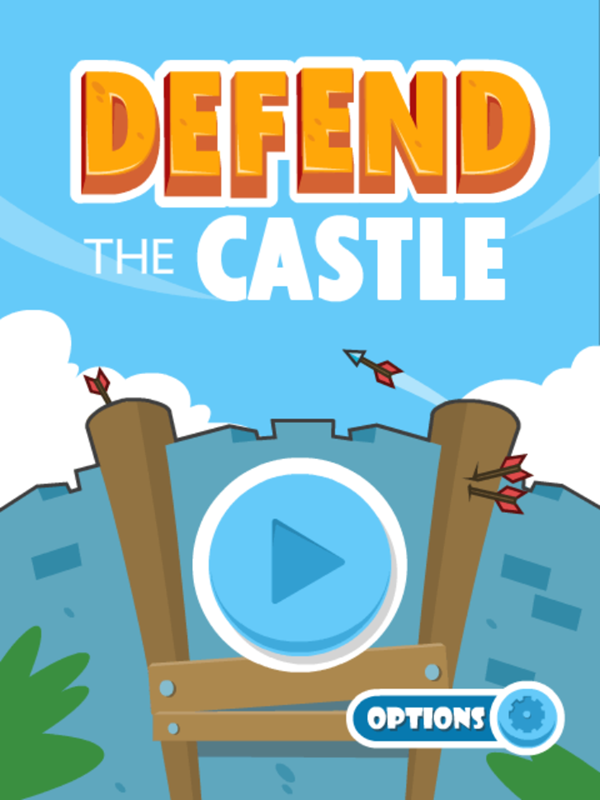 Defend the Castle Game Welcome Screen Screenshot.