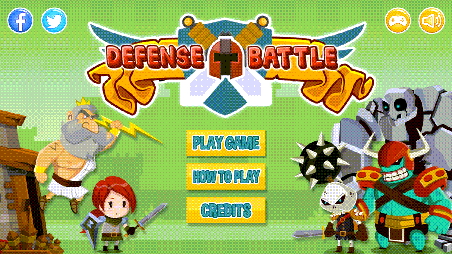 Defense Battle Welcome Screen Screenshot.