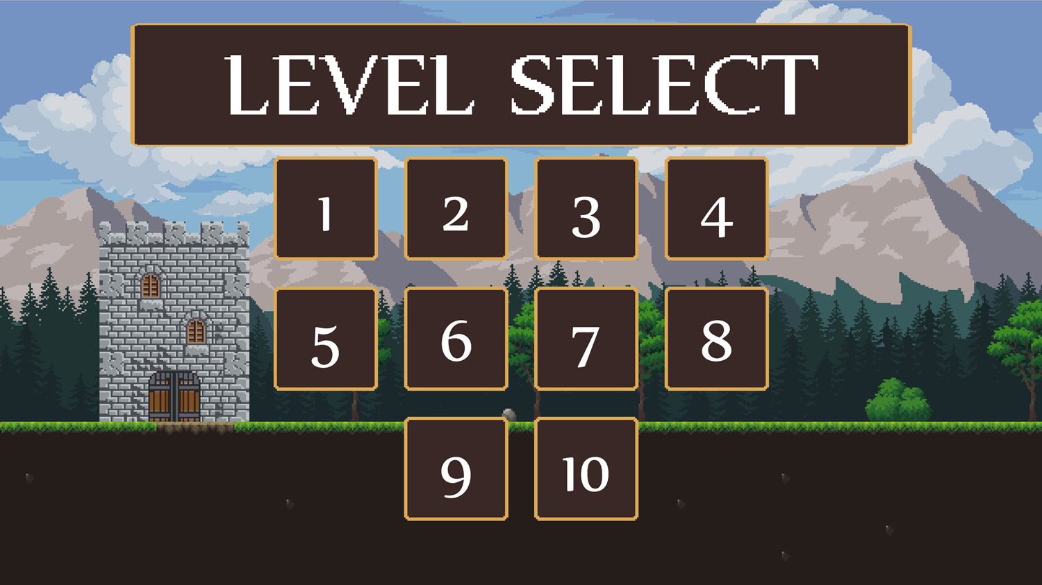 Defense of the Kingdom Game Level Select Screen Screenshot.