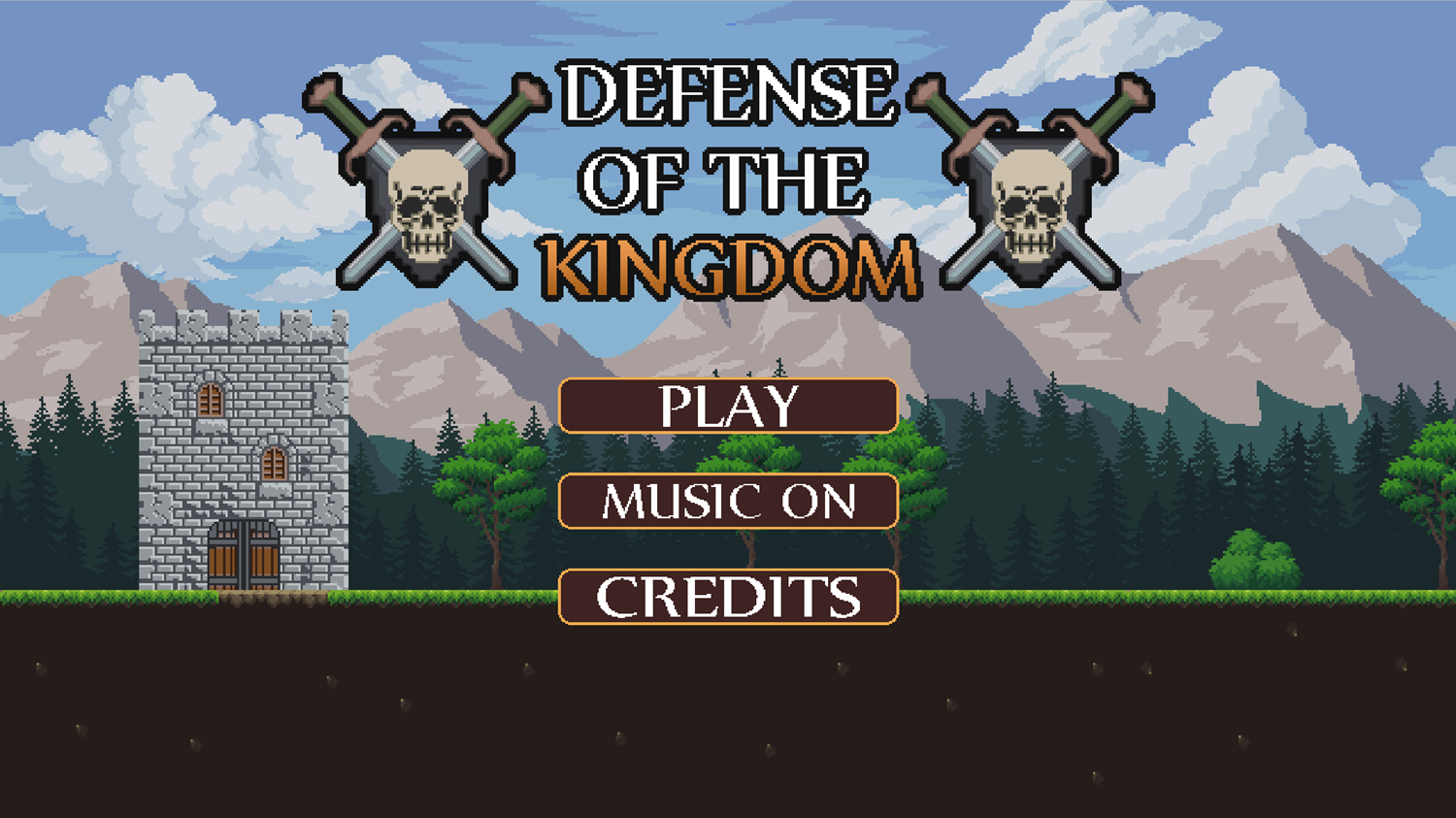 Defense of the Kingdom Game Welcome Screen Screenshot.