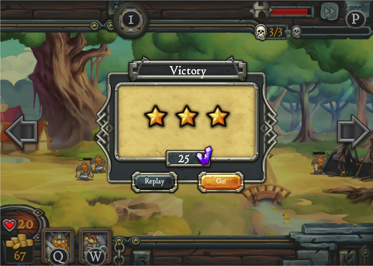 Defentures Game Level Complete Screen Screenshot.