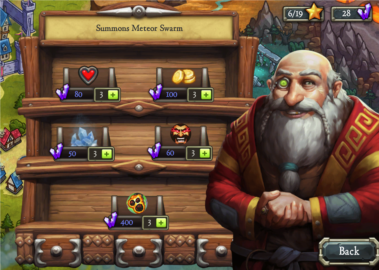 Defentures Game Merchant Screen Screenshot.
