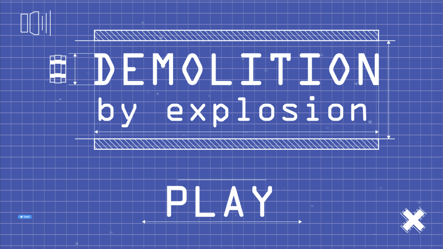 Demolition by Explosion Game Welcome Screen Screenshot.