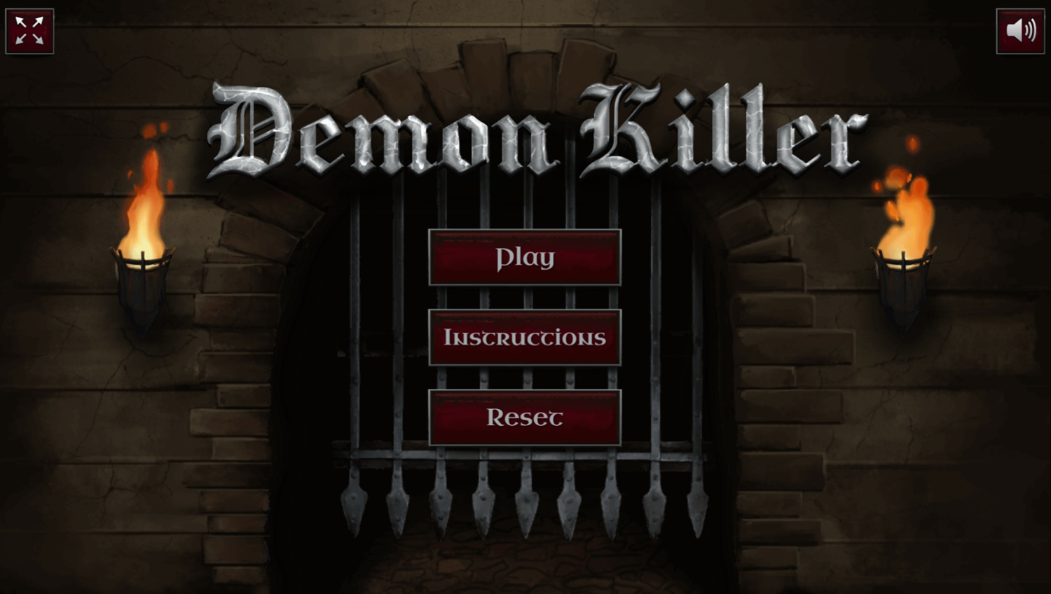 Demon Killer Game Welcome Screen Screenshot.