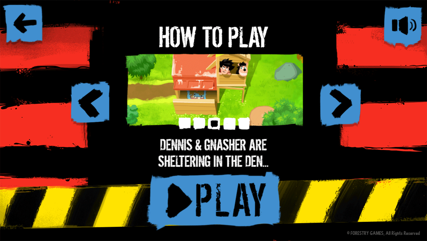 Dennis & Gnasher Defend the Den Game How To Play Screenshot.