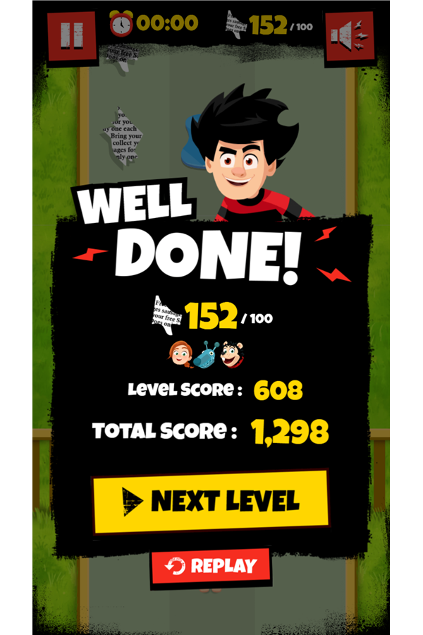 Dennis & Gnasher Sausage & Chips Game Gnipper Level Beat Screenshot.