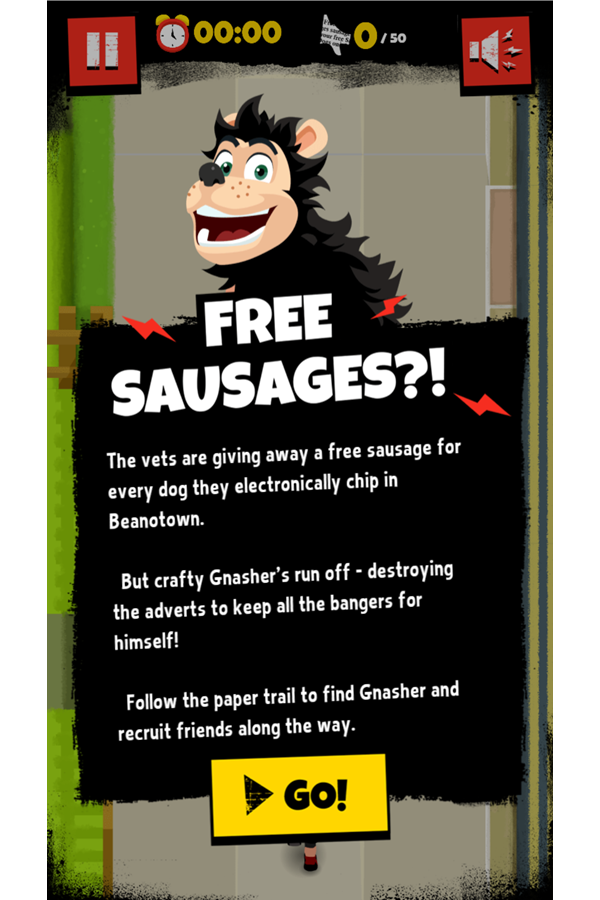 Dennis & Gnasher Sausage & Chips Game Instructions Screenshot.