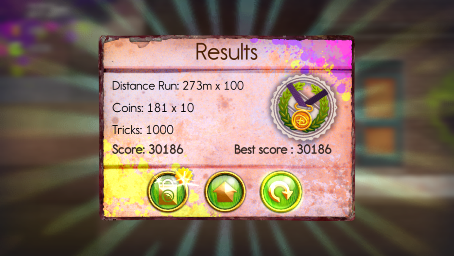 Descendants Isle of the Lost Rush Game Results Screenshot.