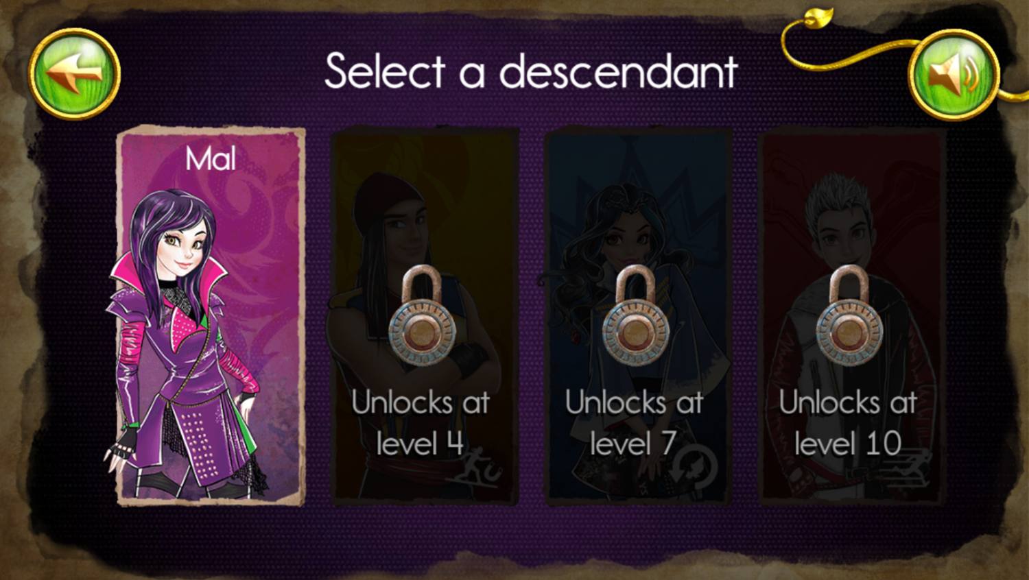 Descendants Isle of the Lost Rush Game Select Descendant Screenshot.