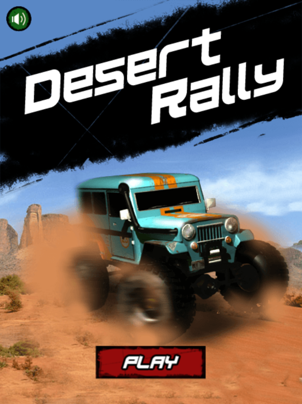 Desert Rally Game Welcome Screen Screenshot.