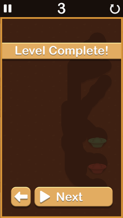Dig Up The Way Game Level Complete Screen Screenshot.