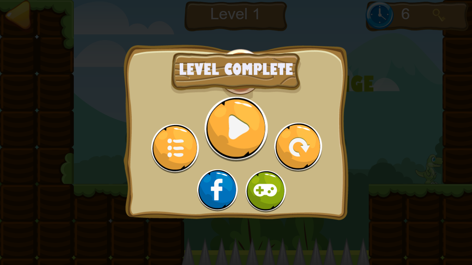 Dino Bros Level Complete Screenshot.