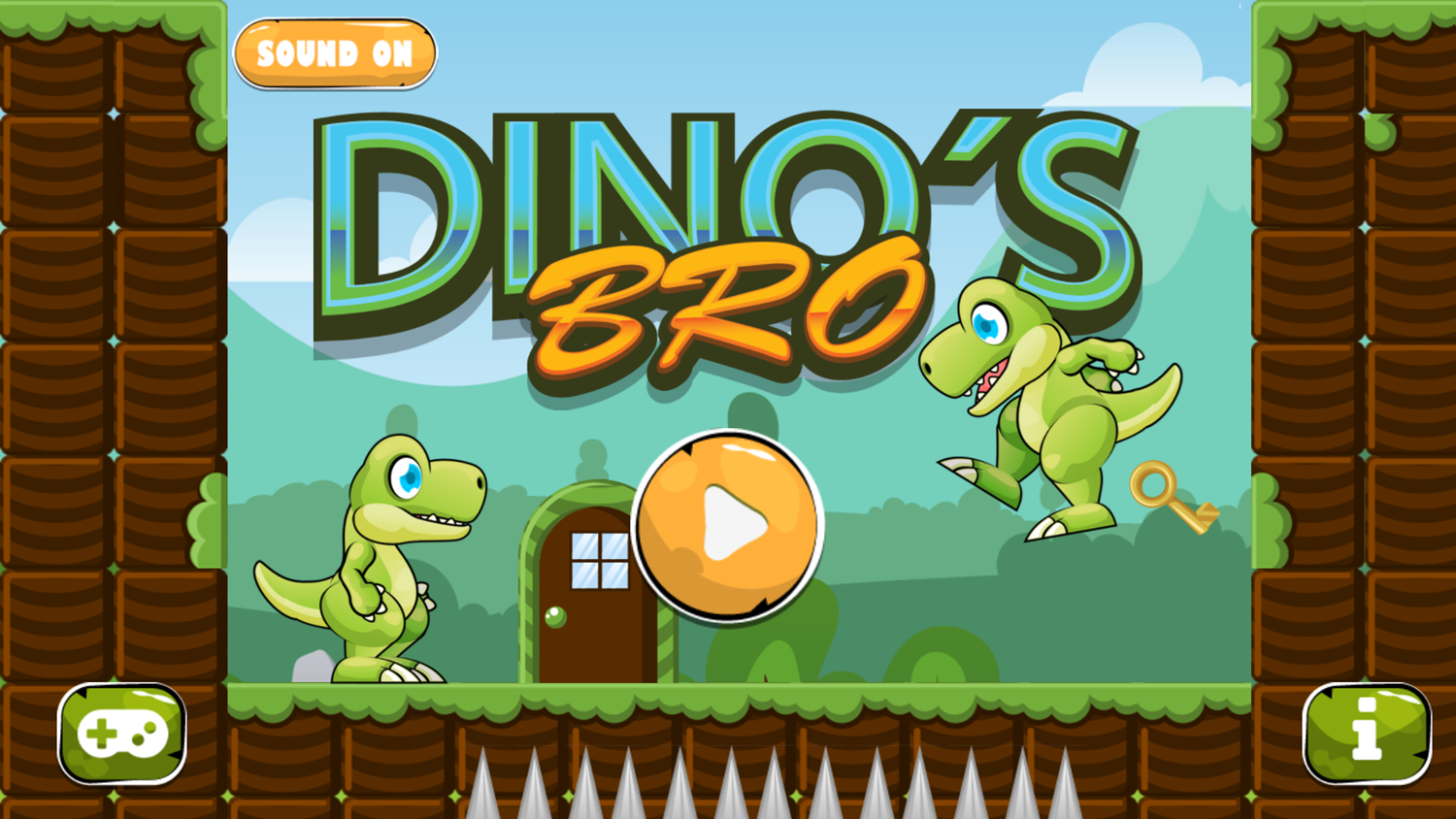 Dino Bros Welcome Screen Screenshot.
