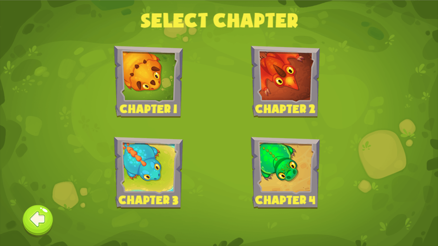 Dino Egg Defense Game Chapter Select Screen Screenshot.